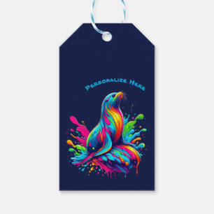 Colourful Sea Lion Splash- Gift Tags