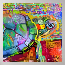 Colourful Sea turtle,aquatic-tortoise abstract art