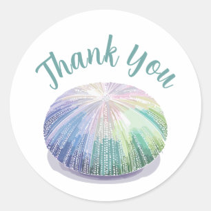 Colourful Sea Urchin Thank You Classic Round Sticker