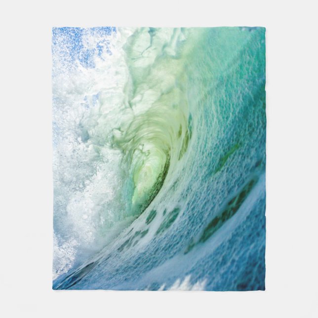 Colourful Sea Waves Fleece Blanket (Front)