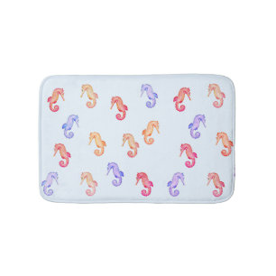 Colourful Seahorses Pattern Bath Mat