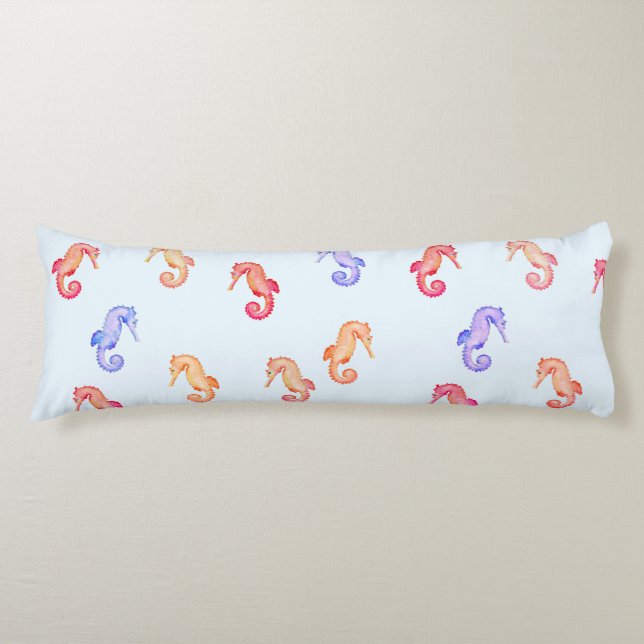 Colourful Seahorses Pattern  Body Cushion (Front)