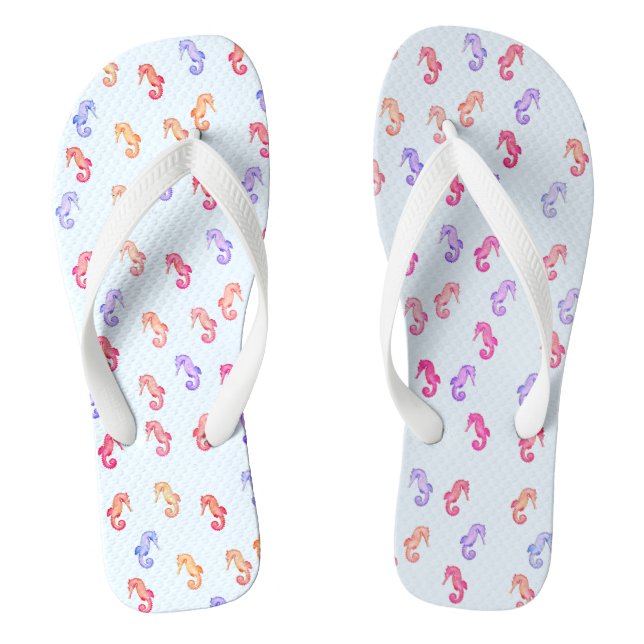 Colourful Seahorses Pattern Jandals (Footbed)