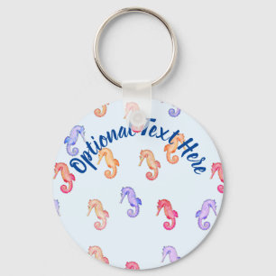 Colourful Seahorses Pattern   Key Ring