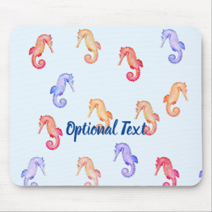 Colourful Seahorses Pattern Mouse Pad
