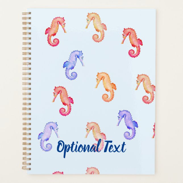 Colourful Seahorses Pattern  Planner (Front)