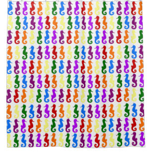 Colourful Seahorses Shower Curtain