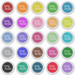 Colourful Seal Like "many thanks" Stickers