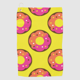 Colourful Seamless Doughnut Pattern, Colourful Can Golf Towel
