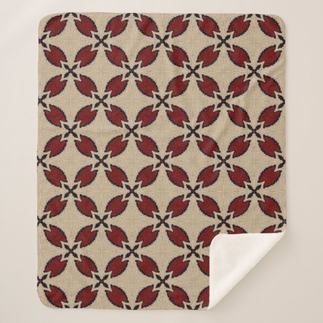 Colourful seamless geometric tile pattern abstract sherpa blanket (Front)