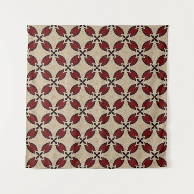 Colourful seamless geometric tile pattern abstract tapestry (Front)