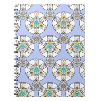 Colourful seamless mosaic interlacing stripes patt notebook