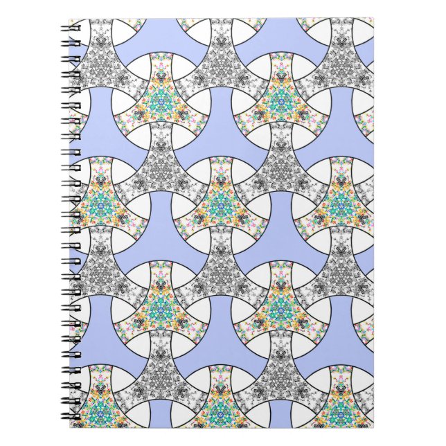 Colourful seamless mosaic interlacing stripes patt notebook (Front)
