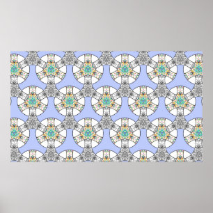 Colourful seamless mosaic interlacing stripes patt poster