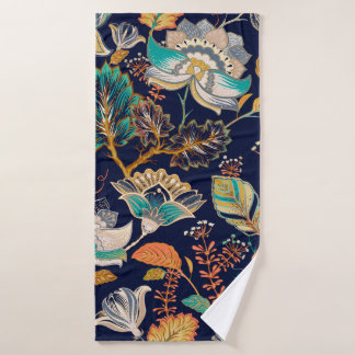 Colourful seamless pattern. Floral background. Flo Bath Towel