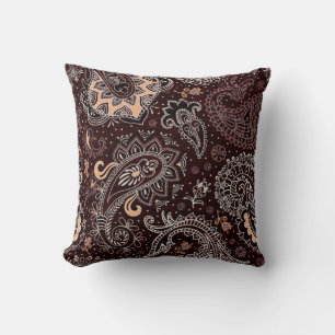 Colourful seamless pattern in paisley style. Vinta Cushion