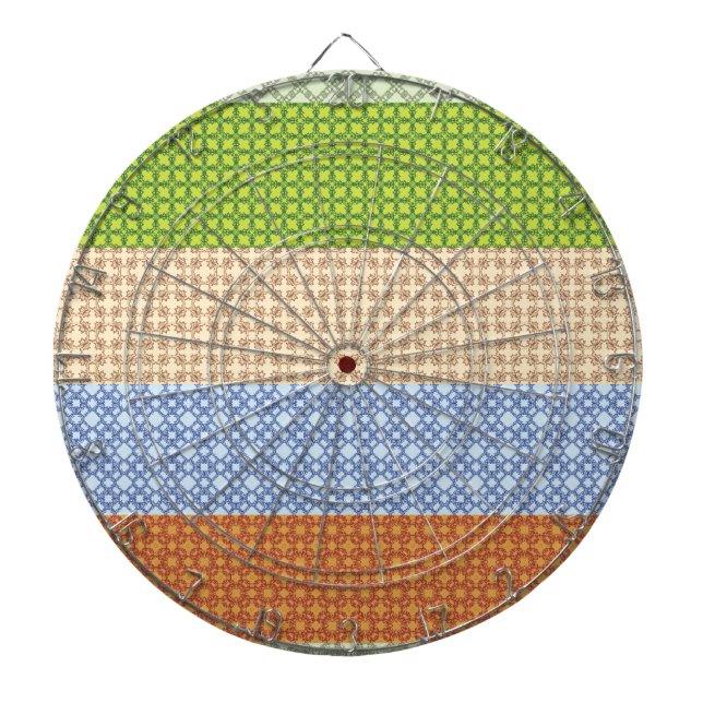 colourful seamless pattern mosaic, yellow, green.. dartboard (Front)