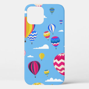 Colourful seamless pattern with air balloons and c iPhone 12 case