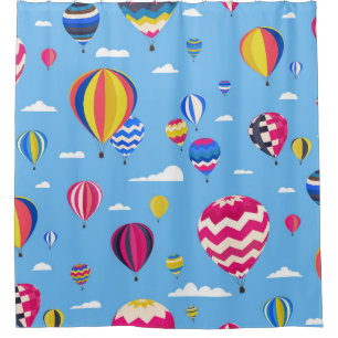 Colourful seamless pattern with air balloons and c shower curtain