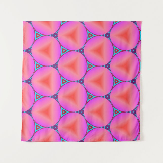 Colourful seamless pattern with simple geometric o tapestry (Front)