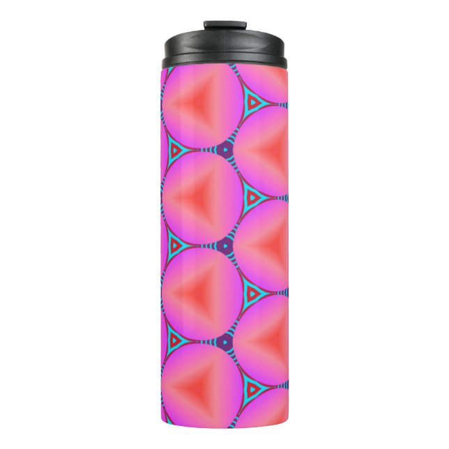 Colourful seamless pattern with simple geometric o thermal tumbler (Front)
