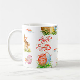 Colourful seamless pattern with spring easter conc coffee mug