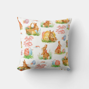 Colourful seamless pattern with spring easter conc cushion