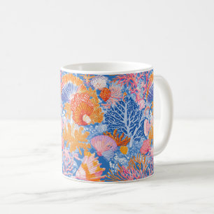 Colourful Seashell Coral Turquoise Purple Ocean Coffee Mug