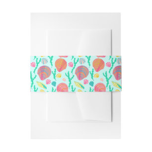 Colourful Seashell Pattern Pretty Shells Beach Invitation Belly Band
