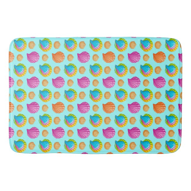 Colourful Seashells  Bath Mat (Front)