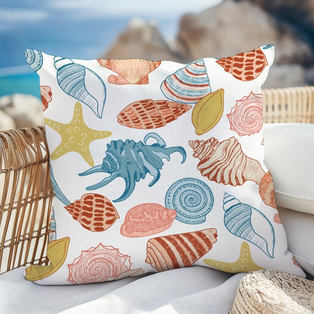 Colourful Seashells Beach Summer Cushion (Creator Uploaded)