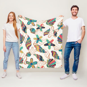 Colourful seashells pattern fleece blanket
