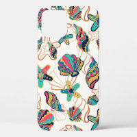 Colourful seashells seamless pattern