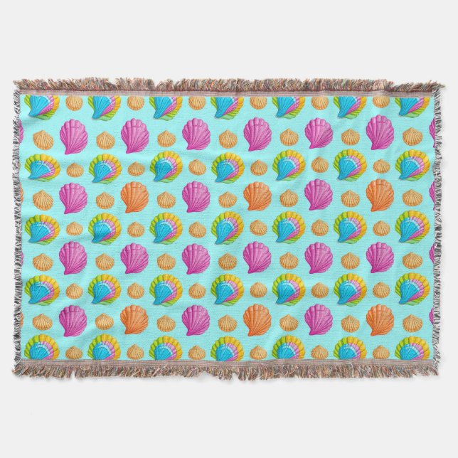 Colourful Seashells  Throw Blanket (Front)