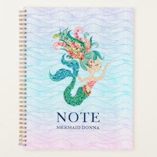 Colourful seashore flowers mermaid planner