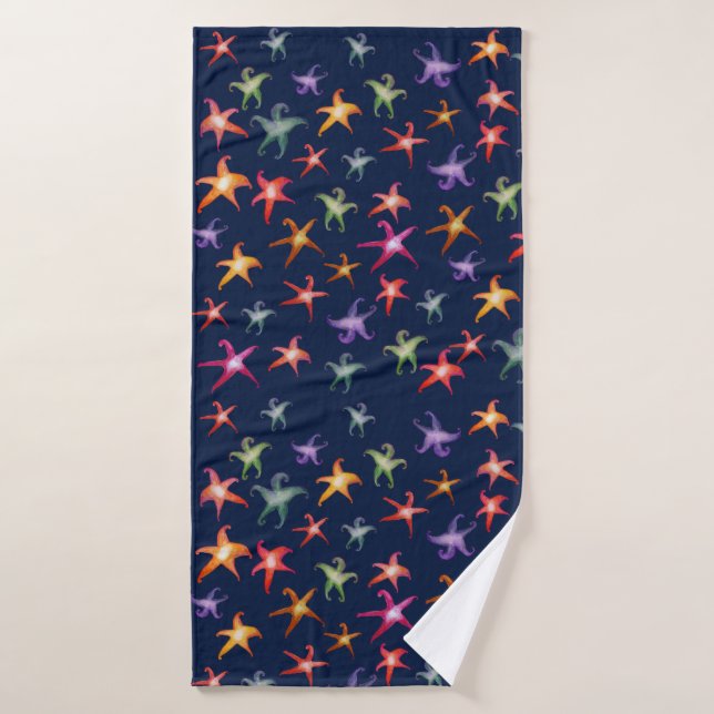 Colourful Seastars, Starfish  Bathroom Towel Set (Bath Towel)