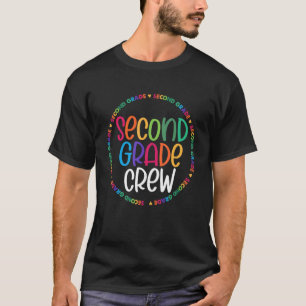Colourful Second Grade Crew Back 2 School T-Shirt