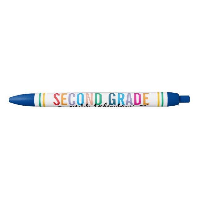 Colourful Second Grade Teacher Pen with Custom Nam (Front)