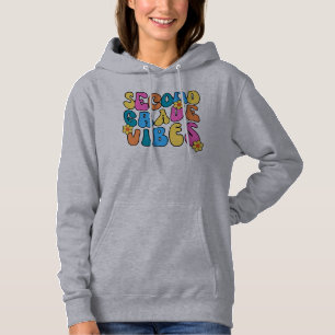 Colourful Second grade Vibes– Back to school Retro Hoodie