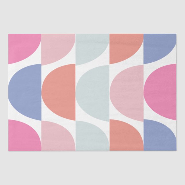 Colourful Semi Circle Abstract Geometric Pattern Tissue Paper (Front)