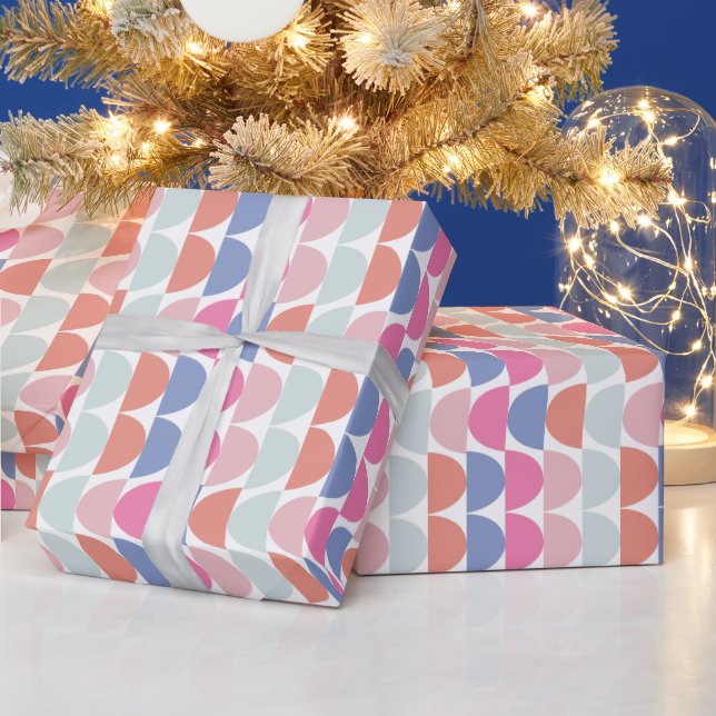 Colourful Semi Circle Abstract Geometric  Wrapping Paper (Holidays)