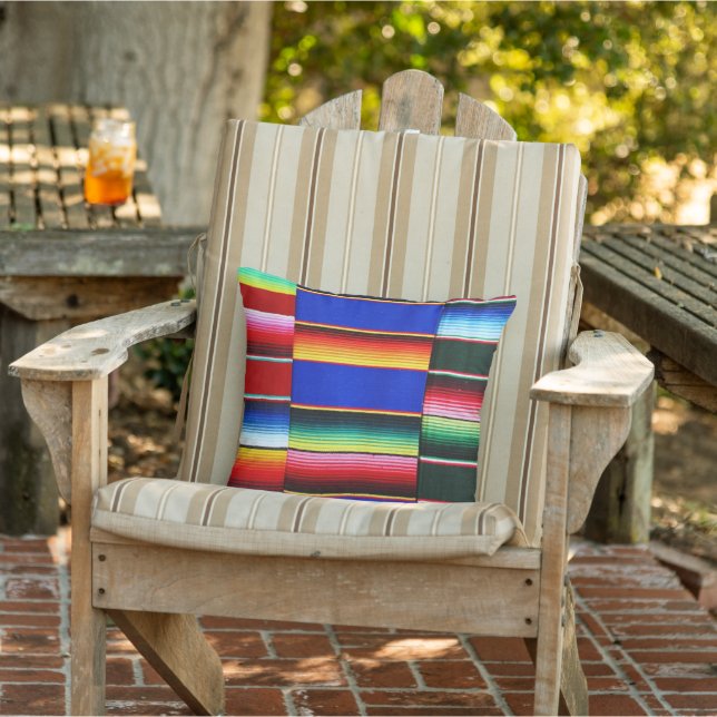 colourful serape stripes throw pillow (Chair)