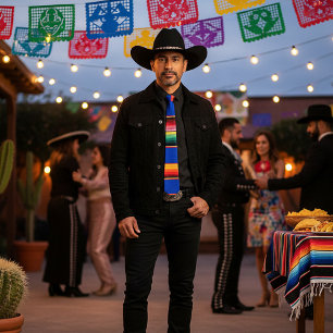 colourful serape stripes tie