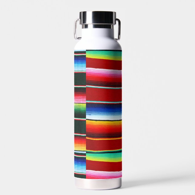 colourful serape stripes water bottle (Front)