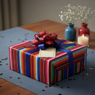 Colourful serape stripes wrapping paper