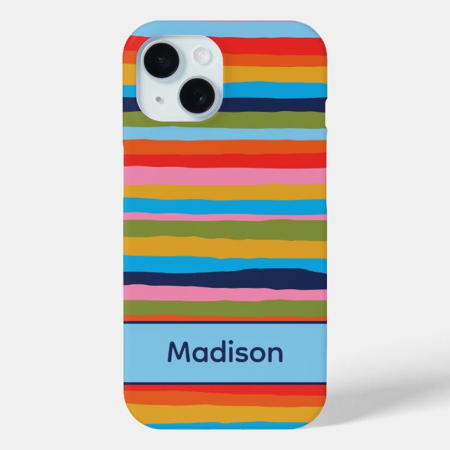 Colourful Serrate Stripes Pattern Personalised  Case-Mate iPhone Case (Back)