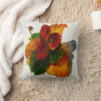 Colourful shades of autumn leaves  cushion