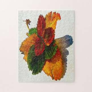 Colourful shades of autumn leaves jigsaw puzzle