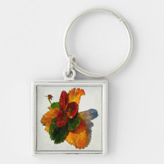 Colourful shades of autumn leaves key ring