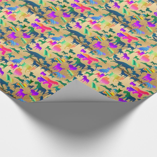 Colourful Shadow Dogs Wrapping Paper (Corner)